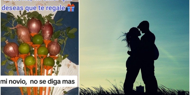 Video: Hombre sorprende a su novia con un ramo de cebollas y limones