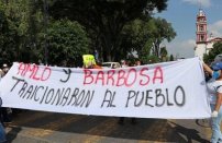 Frente ANTI AMLO trata de “reventar” evento de AMLO en Puebla