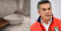 Exhiben en redes el lujoso baño de mármol de Alito Moreno 