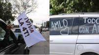 Más de 300 vehículos se reúnen para hacer caravana en FAVOR de AMLO