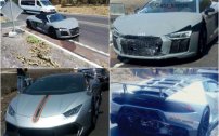 #ChoqueMillonario: Lamborghini y Audi A8 chocan en autopista de Tepoztlán. 