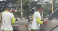 Joven agrede a conductor por negarse a recibir servicio de limpia parabrisas en semáforo (VIDEO)