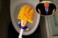 Hacen cepillo para inodoro con cabeza de Trump